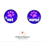 Vet Nurse Purple Studs