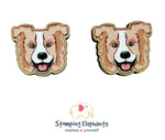 Border Collie (Blonde) Head Studs