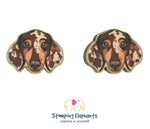 Dachshund (Brown Dapple) Head Studs