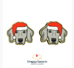 Weimaraner Christmas Head Studs