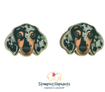 Dachshund (Silver Dapple) Head Studs