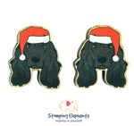 Cocker Spainel (Black) Christmas Head Studs