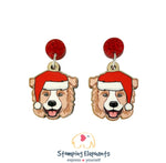 Border Collie (Blonde) Christmas Head Dangles