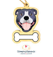 Staffy (Blue) Ornament