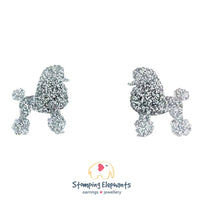 Poodle Body (Silver) Studs