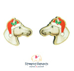 Horse (White) Christmas Studs