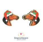 Horse (Brown) Christmas Studs