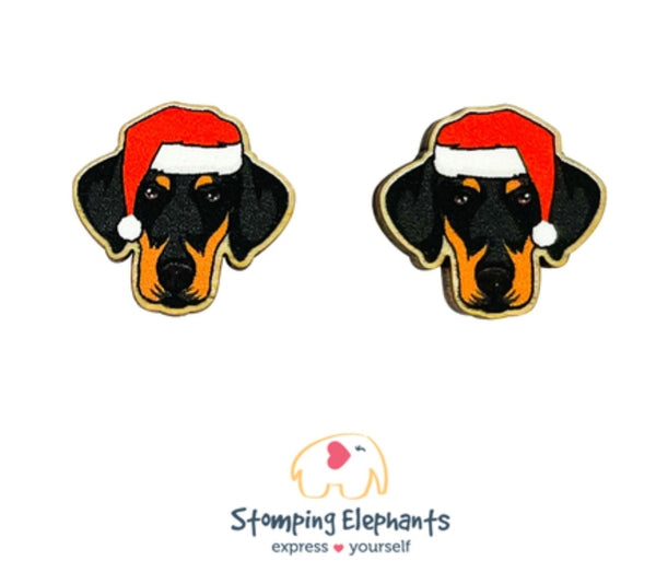 Doberman (Floppy Ears) Christmas Head Studs