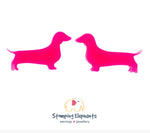Dachshund Silhouette (Hot Pink) Studs