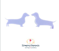 Dachshund Silhouette (Purple) Studs