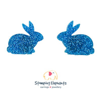 Mellow Bunny (Glitter Blue) Studs