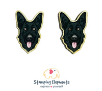 German Shepherd (Black) Head Studs