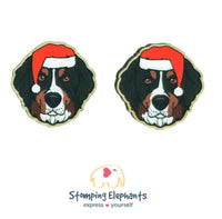 Bernese Mountain Dog Christmas Head Studs