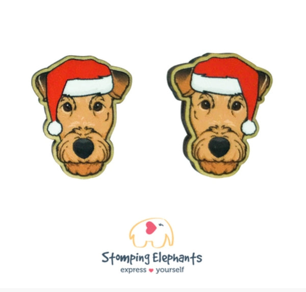 Airedale Terrier Christmas Head Studs