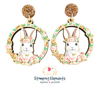 Rabbit Floral (White) Dangles