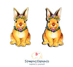 Rabbit Floral (Tan) Body Studs