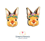 Rabbit Floral (Tan) Head Studs