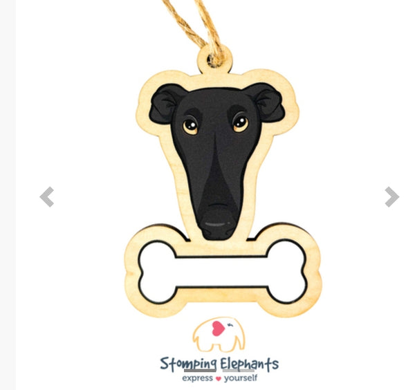 Greyhound (Black) Ornament