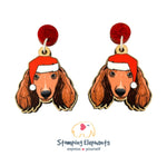 Dachshund (Brown Long Haired Christmas) Dangles