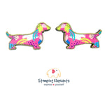 Dachshund Silhouette (Graffiti) Studs